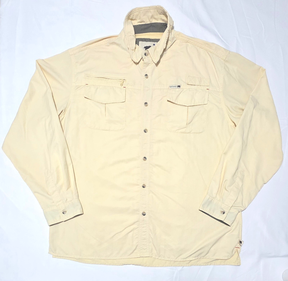 Dakota Grizzly Mens Shirt XL Nylon Long Sleeve Fishing Hiking Outdoor Yellow